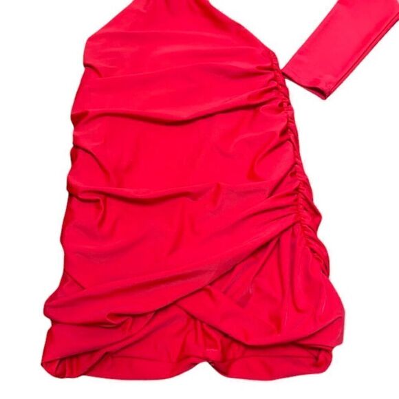 NWT Tiger Mist Kya Dress Ruched Bodycon Red Sexy Bare Midriff Size Small - Picture 5 of 12